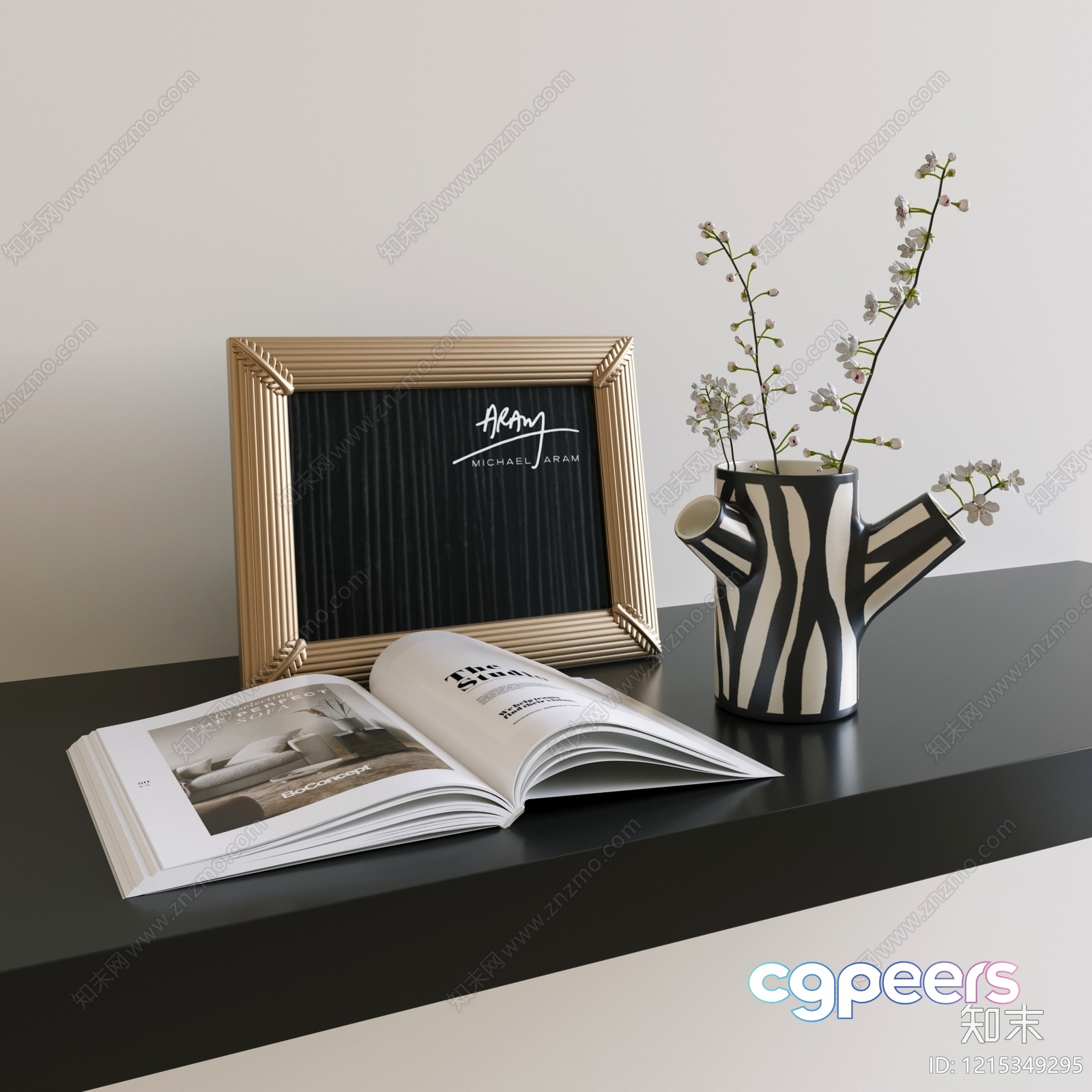 A Decorative Shelf 3D Model - 17282 - VRAY Render A Decorative Shelf 3D Model - 17282 - VRAY Render