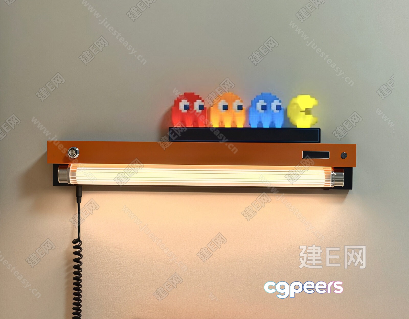 Cozy Pacman-Themed Room 3D Model - 14410 - VRAY Render