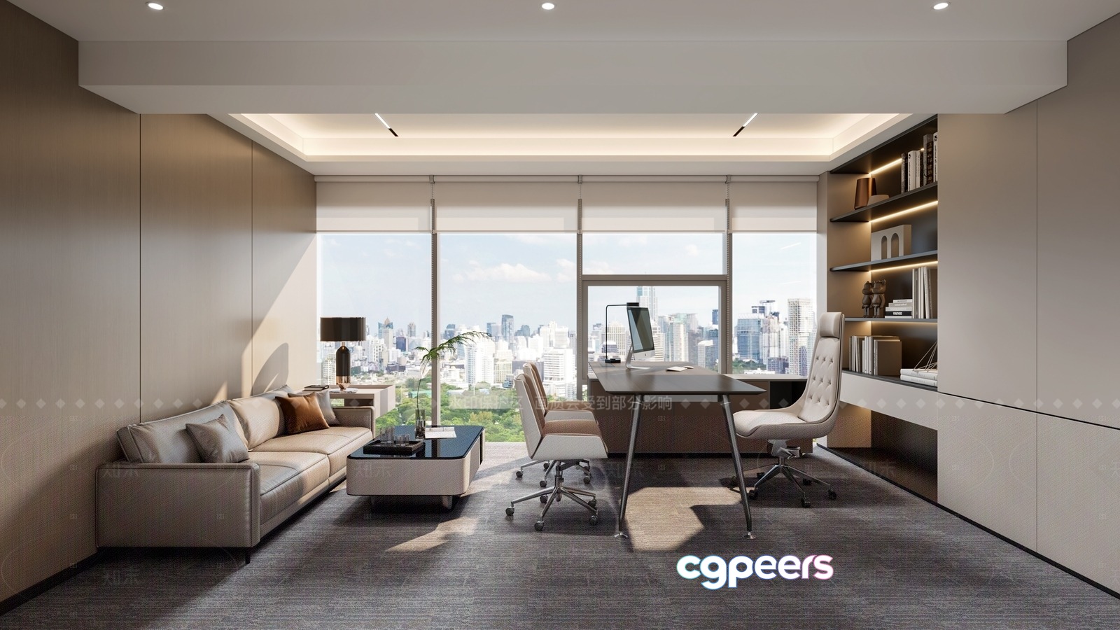 Modern Office Space 3D Model - 9099 - VRAY Render