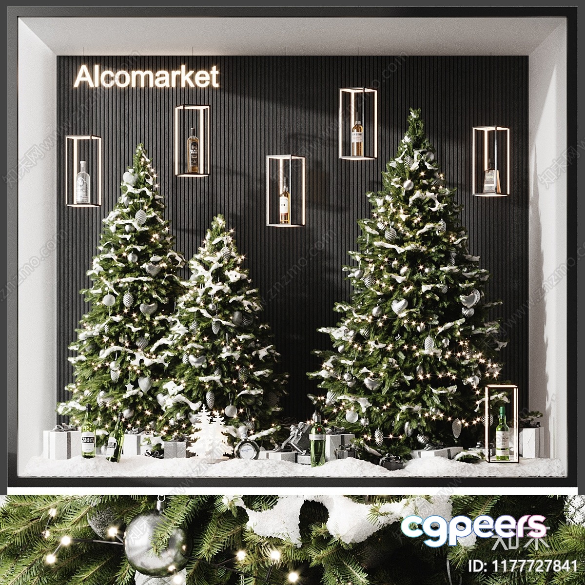 Modern Christmas Display 3D Model - 725 - VRAY Render