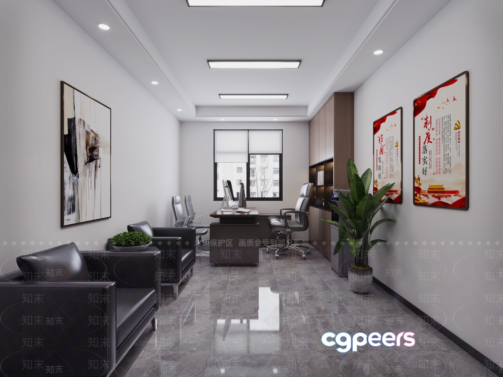 Modern Office Space 3D Model - 13893 - VRAY Render Modern Office Space 3D Model - 13893 - VRAY Render