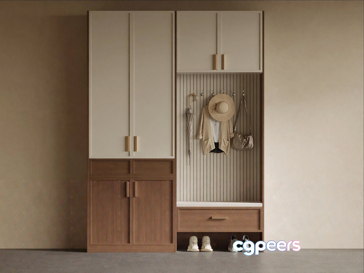 Modern Wooden Closet 3D Model - 13517 - VRAY Render Modern Wooden Closet 3D Model - 13517 - VRAY Render