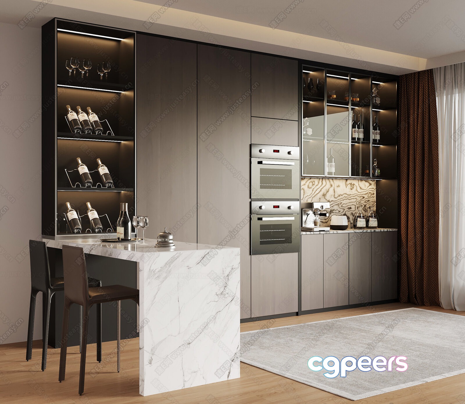 Modern Kitchen Interior 3D Model - 21709 - VRAY Render Modern Kitchen Interior 3D Model - 21709 - VRAY Render