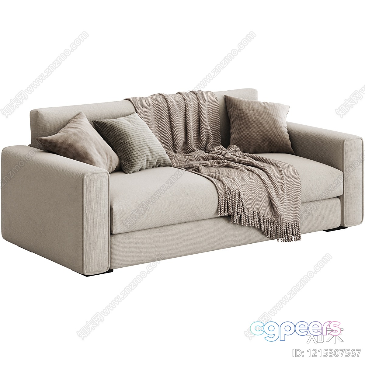 A Beige Couch 3D Model - 15866 - VRAY Render A Beige Couch 3D Model - 15866 - VRAY Render