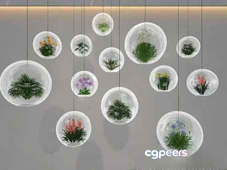 Glass Plant Terrariums 3D Model - 19522 - VRAY Render