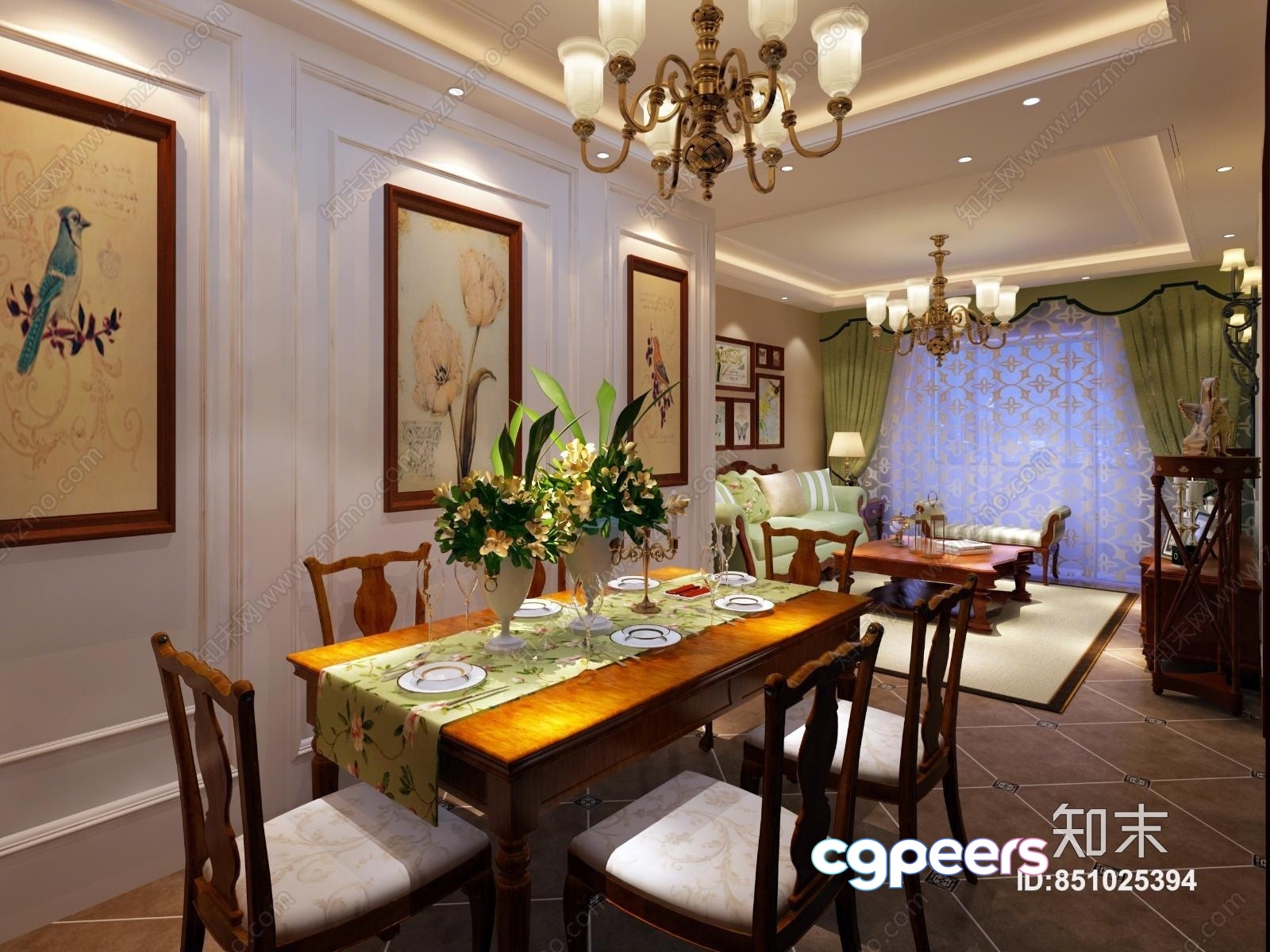 Cozy Dining Room 3D Model - 17227 - VRAY Render Cozy Dining Room 3D Model - 17227 - VRAY Render