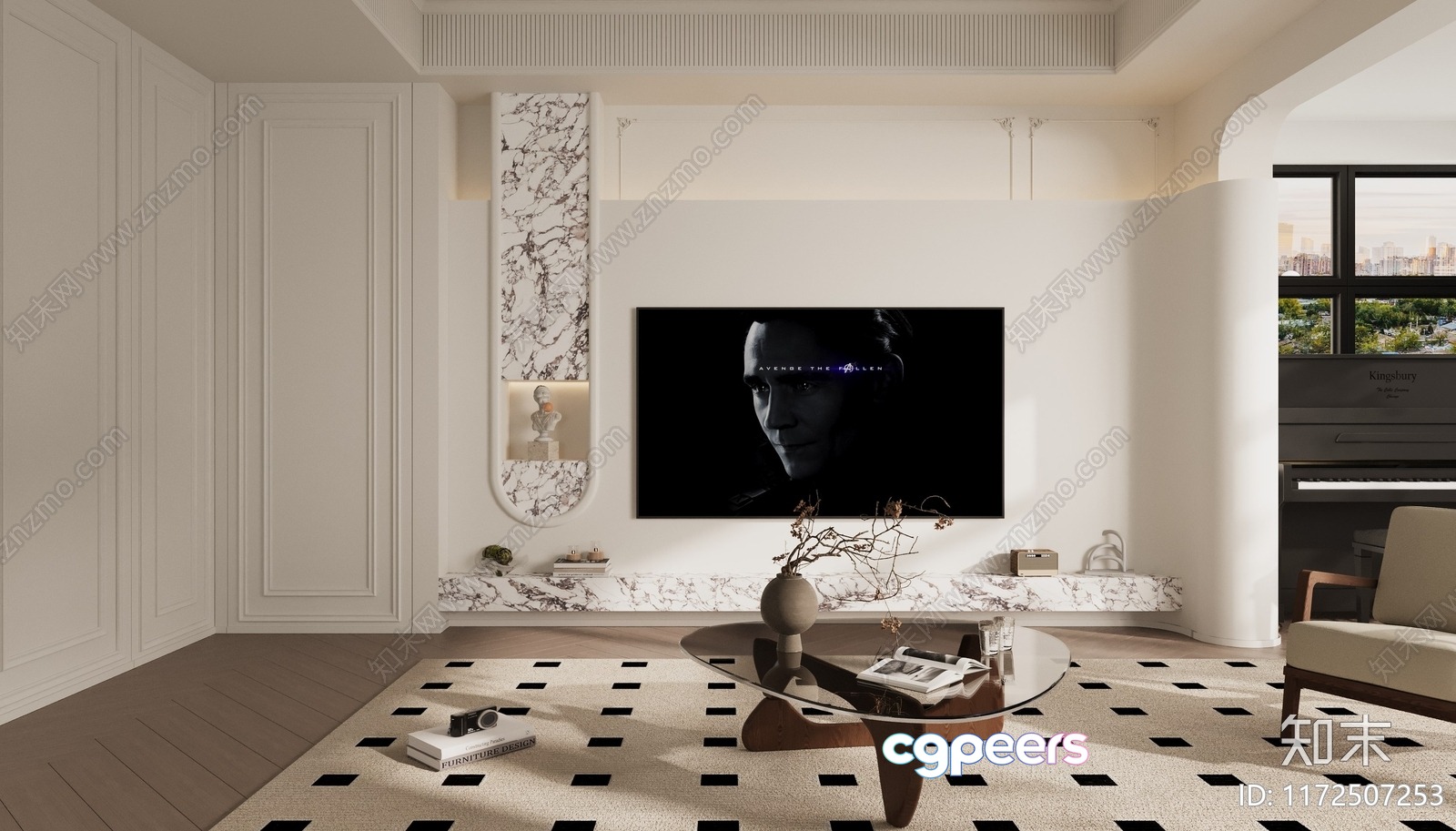 Modern Living Room 3D Model - 17507 - CORONA Render