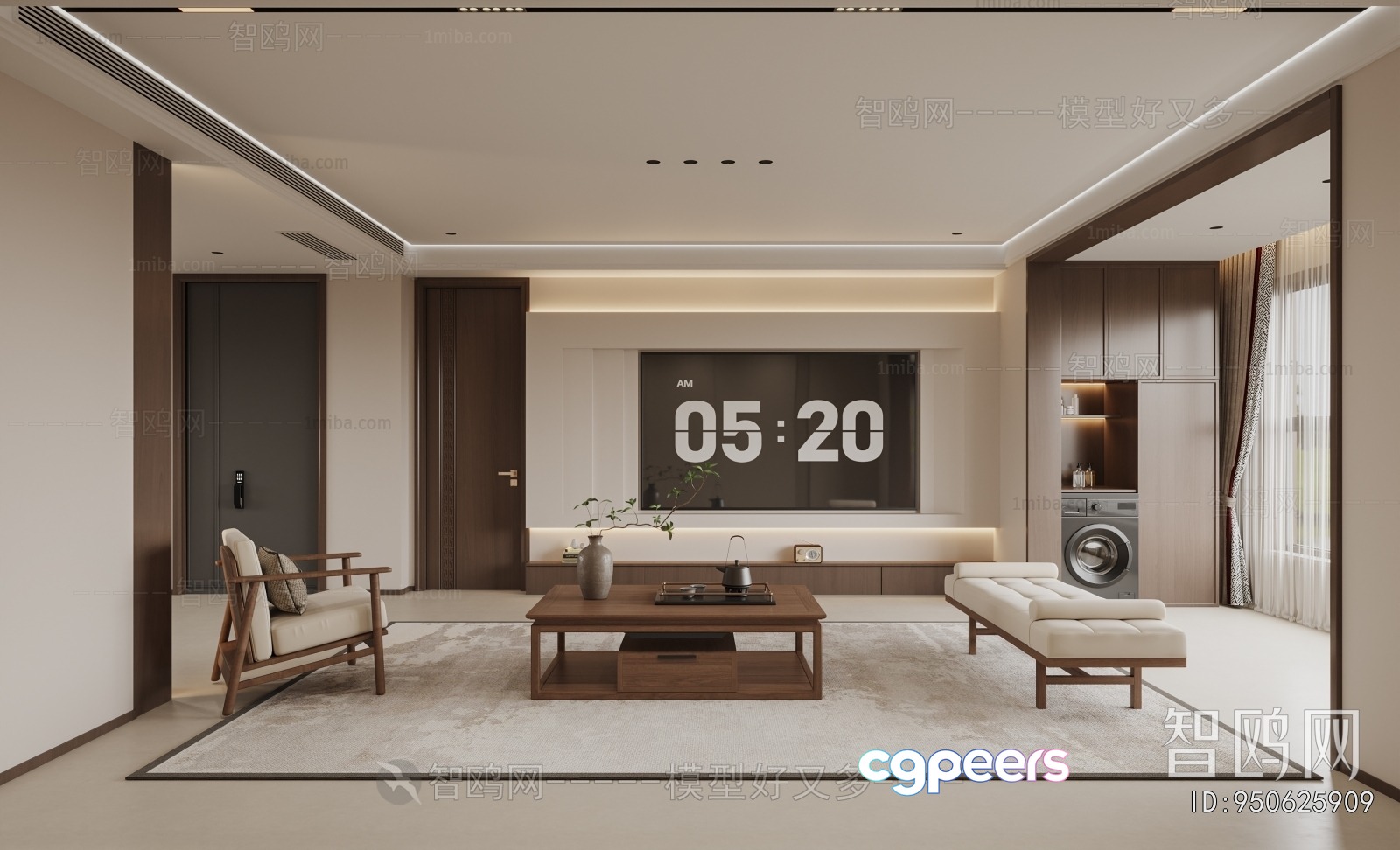 Modern Living Room 3D Model - 4079 - VRAY Render Modern Living Room 3D Model - 4079 - VRAY Render
