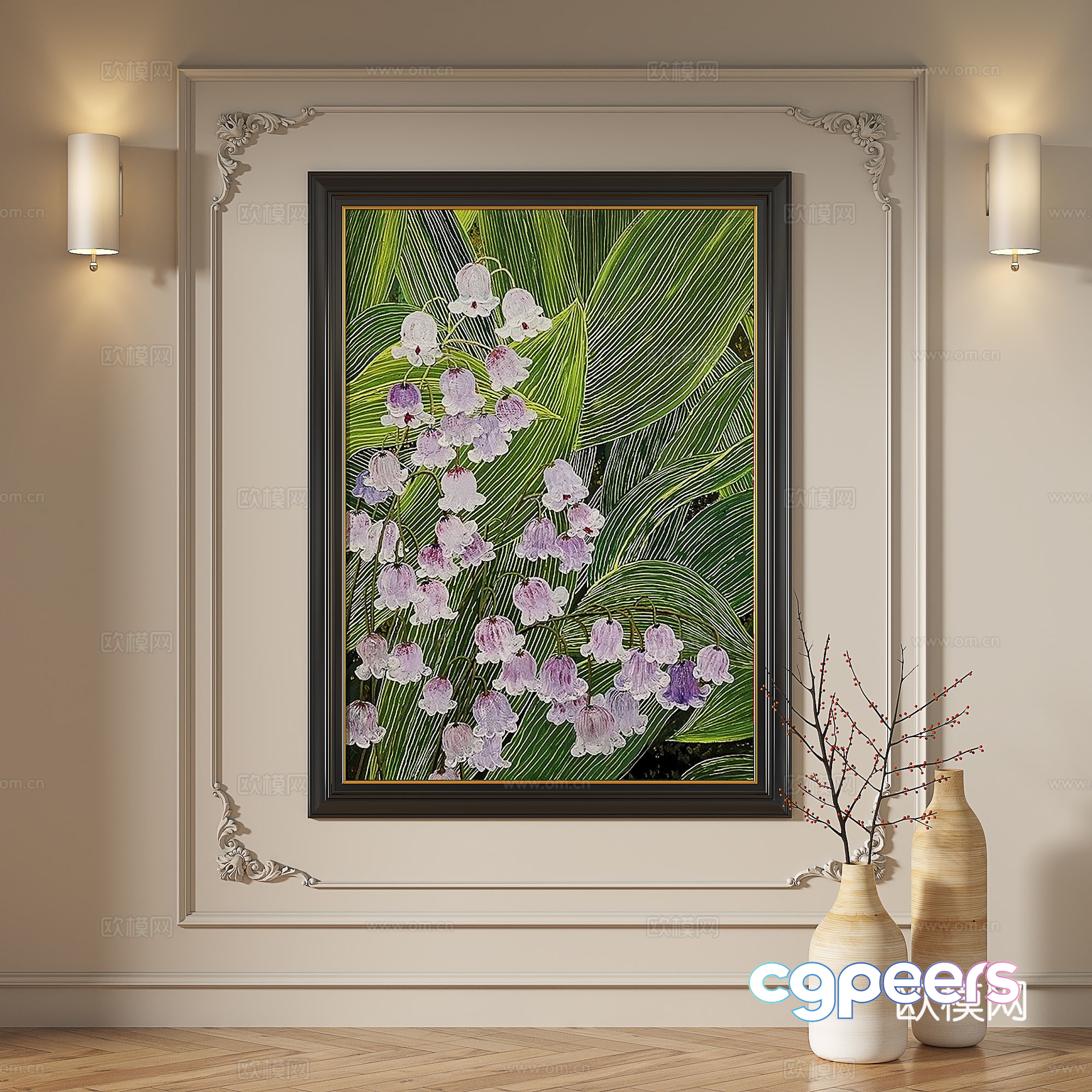 Modern Artwork 3D Model - 16340 - VRAY Render