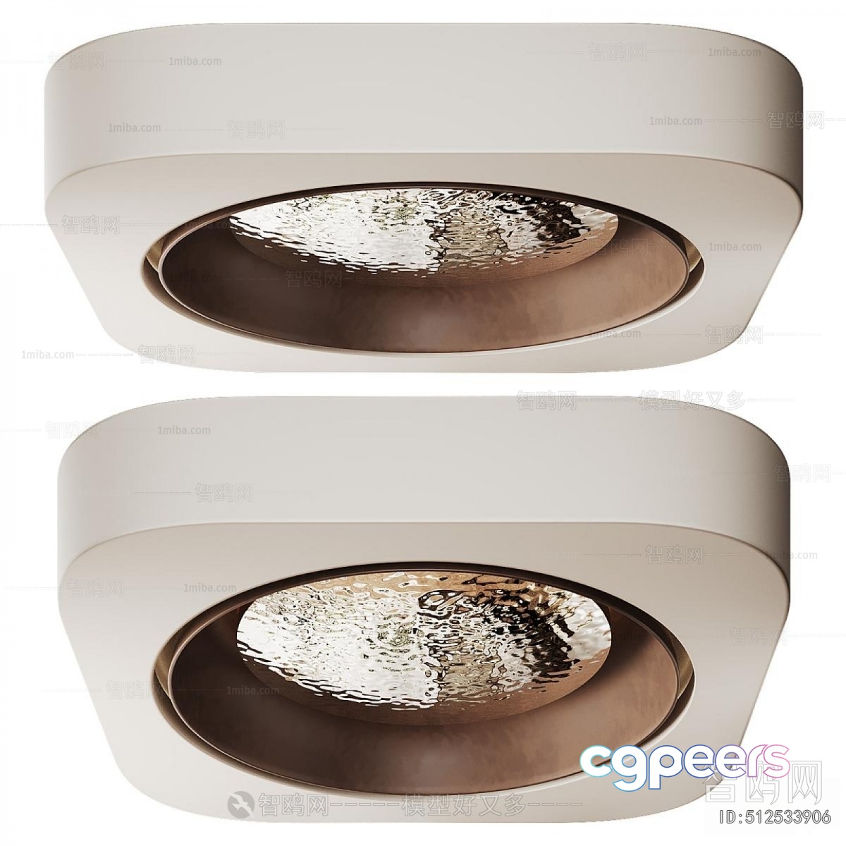 A Beige Ceiling Light Fixture 3D Model - 21544 - VRAY Render