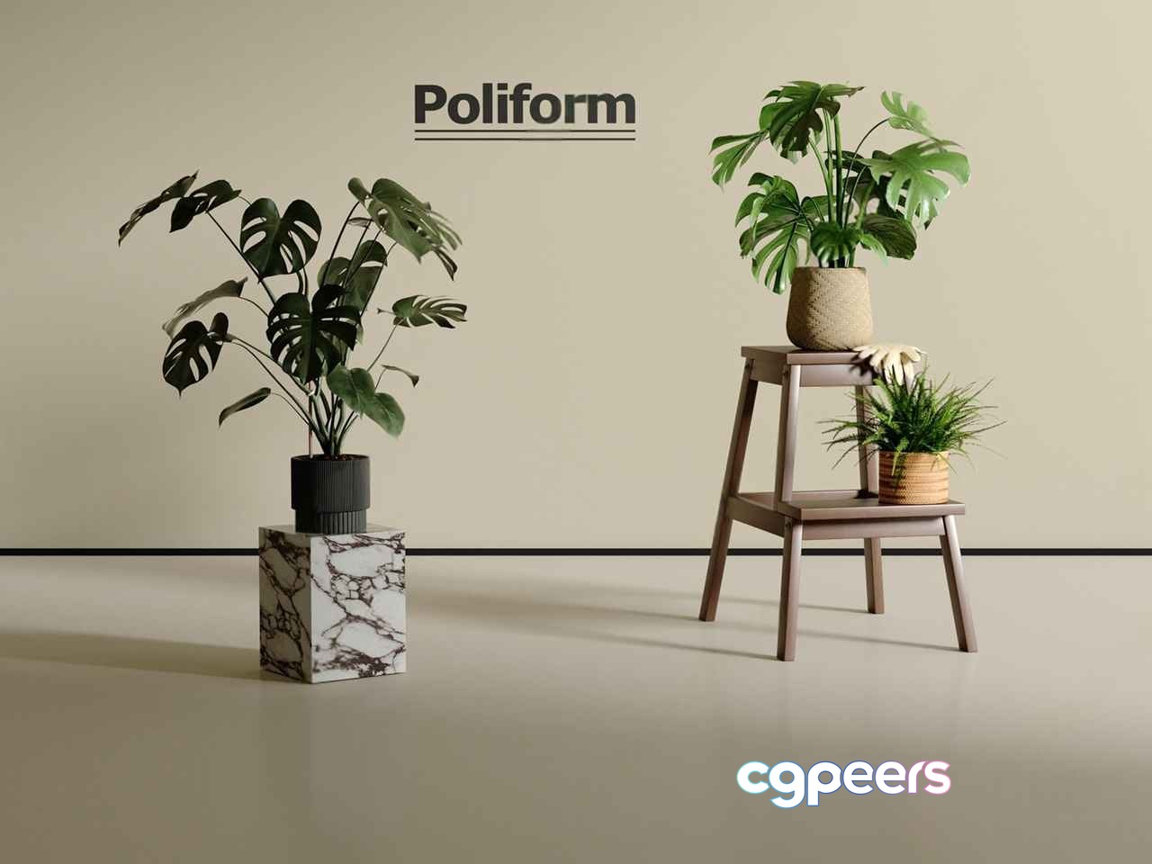 Modern Indoor Plants 3D Model - 8684 - CORONA Render