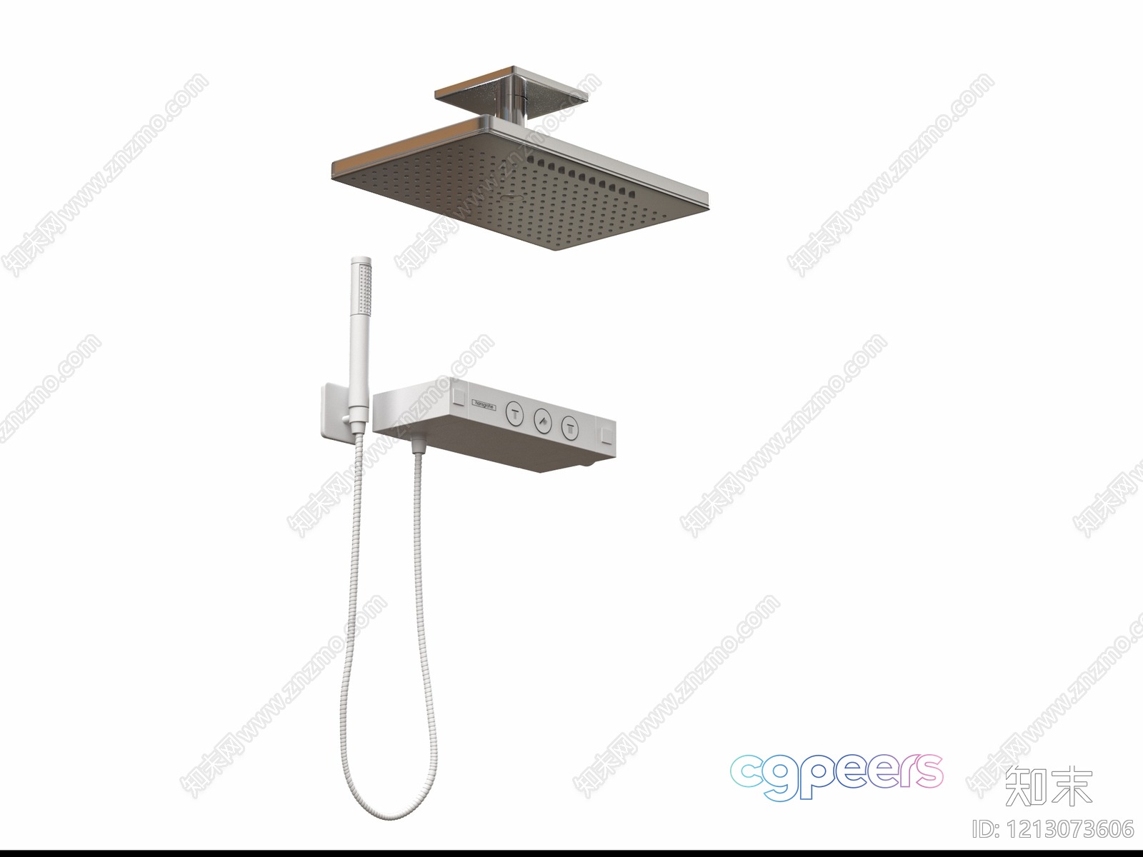 A Shower Head And Control Panel 3D Model - 21358 - VRAY Render
