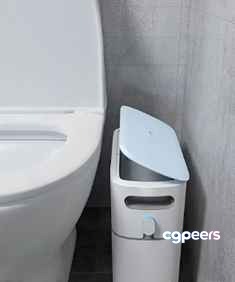 White Toilet And Trash Can 3D Model - 6372 - VRAY Render White Toilet And Trash Can 3D Model - 6372 - VRAY Render