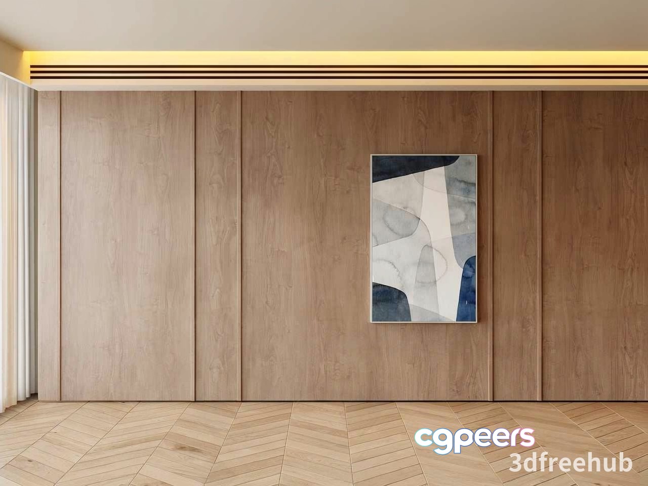 Modern Wood Paneling 3D Model - 19234 - VRAY Render Modern Wood Paneling 3D Model - 19234 - VRAY Render