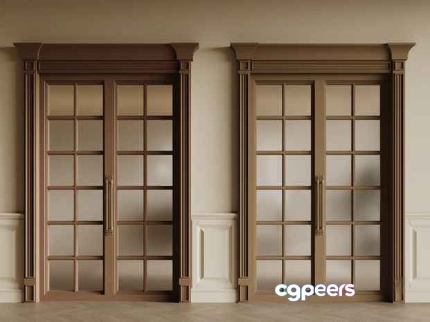 French Glass Doors 3D Model - 5882 - CORONA Render French Glass Doors 3D Model - 5882 - CORONA Render