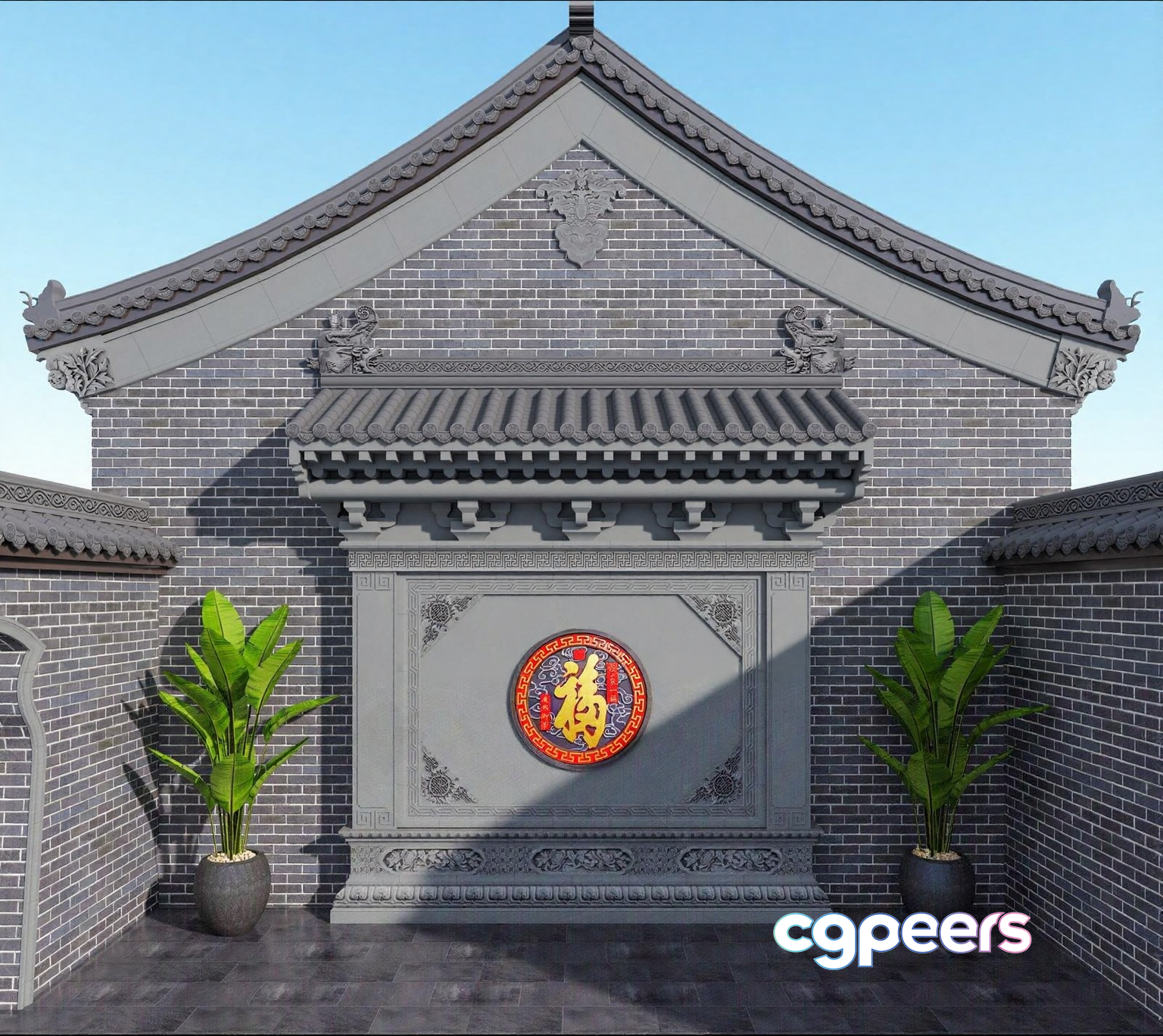 Traditional Chinese Architecture 3D Model - 8747 - VRAY Render Traditional Chinese Architecture 3D Model - 8747 - VRAY Render