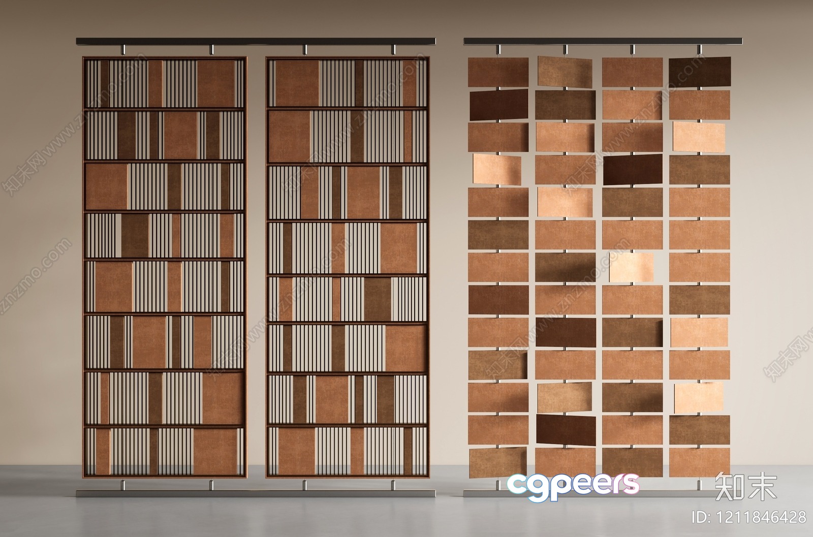 A Sliding Door With A Unique Design 3D Model - 13110 - VRAY Render