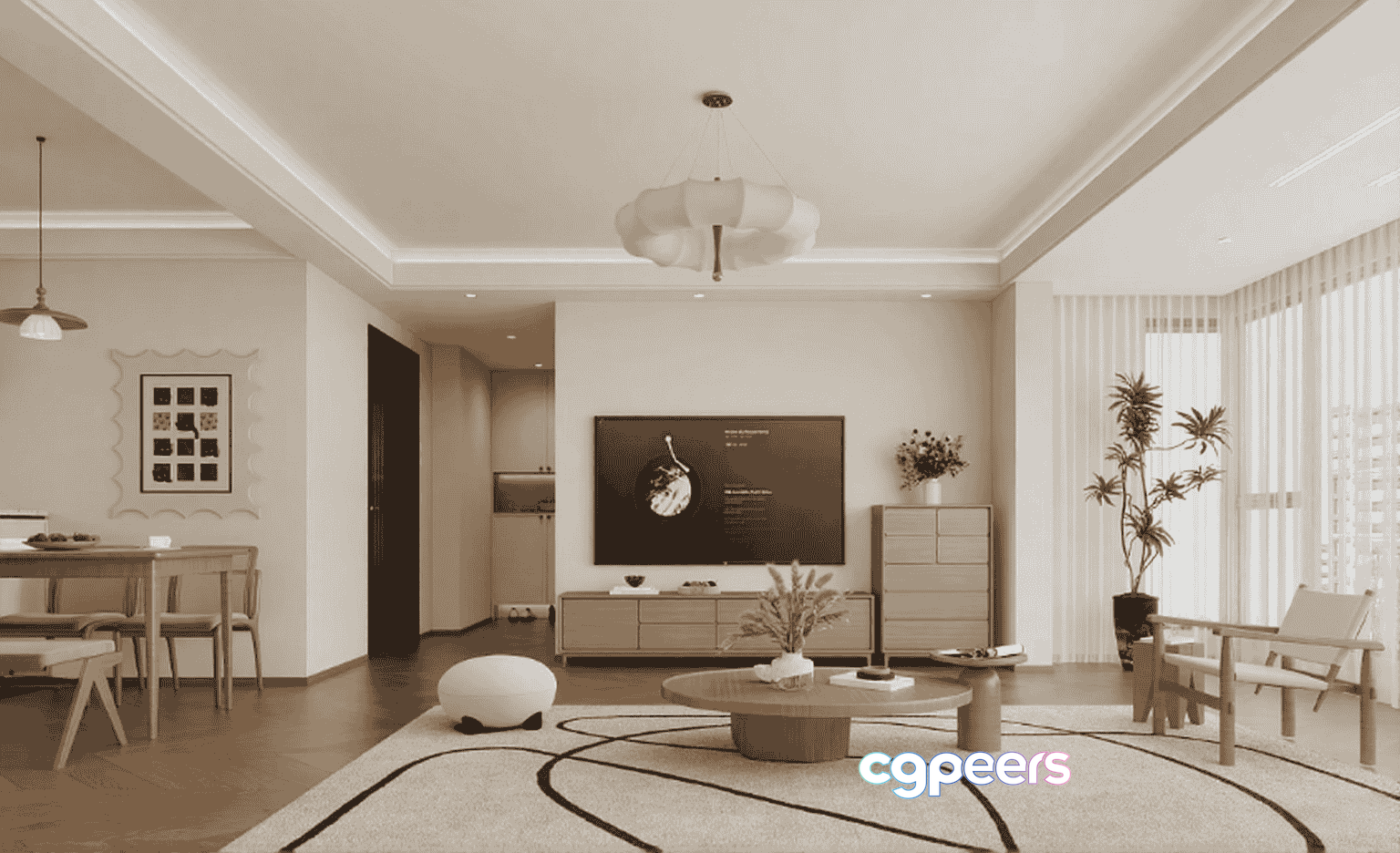 Modern Living Room 3D Model - 17907 - VRAY Render Modern Living Room 3D Model - 17907 - VRAY Render