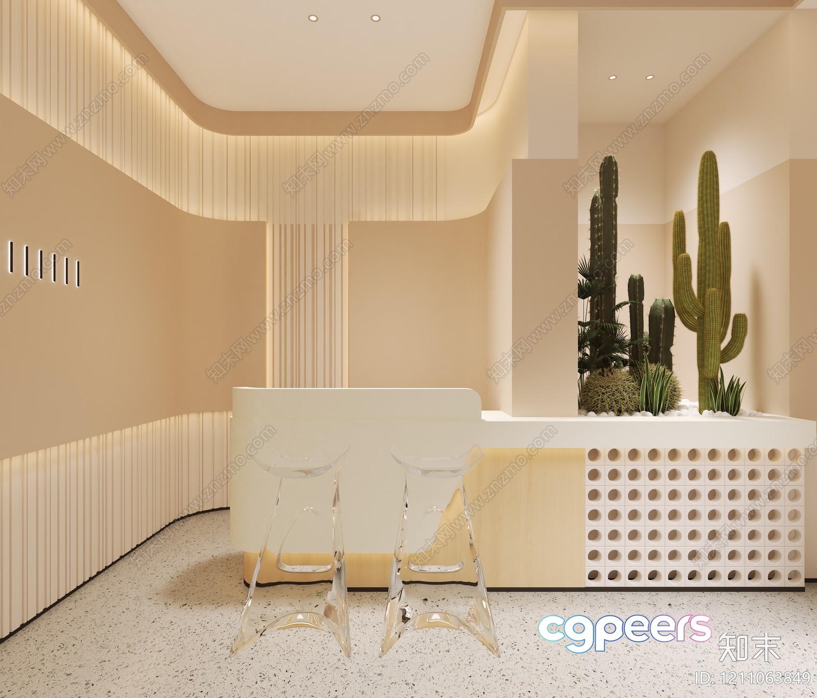 A Modern Office Space 3D Model - 4711 - VRAY Render