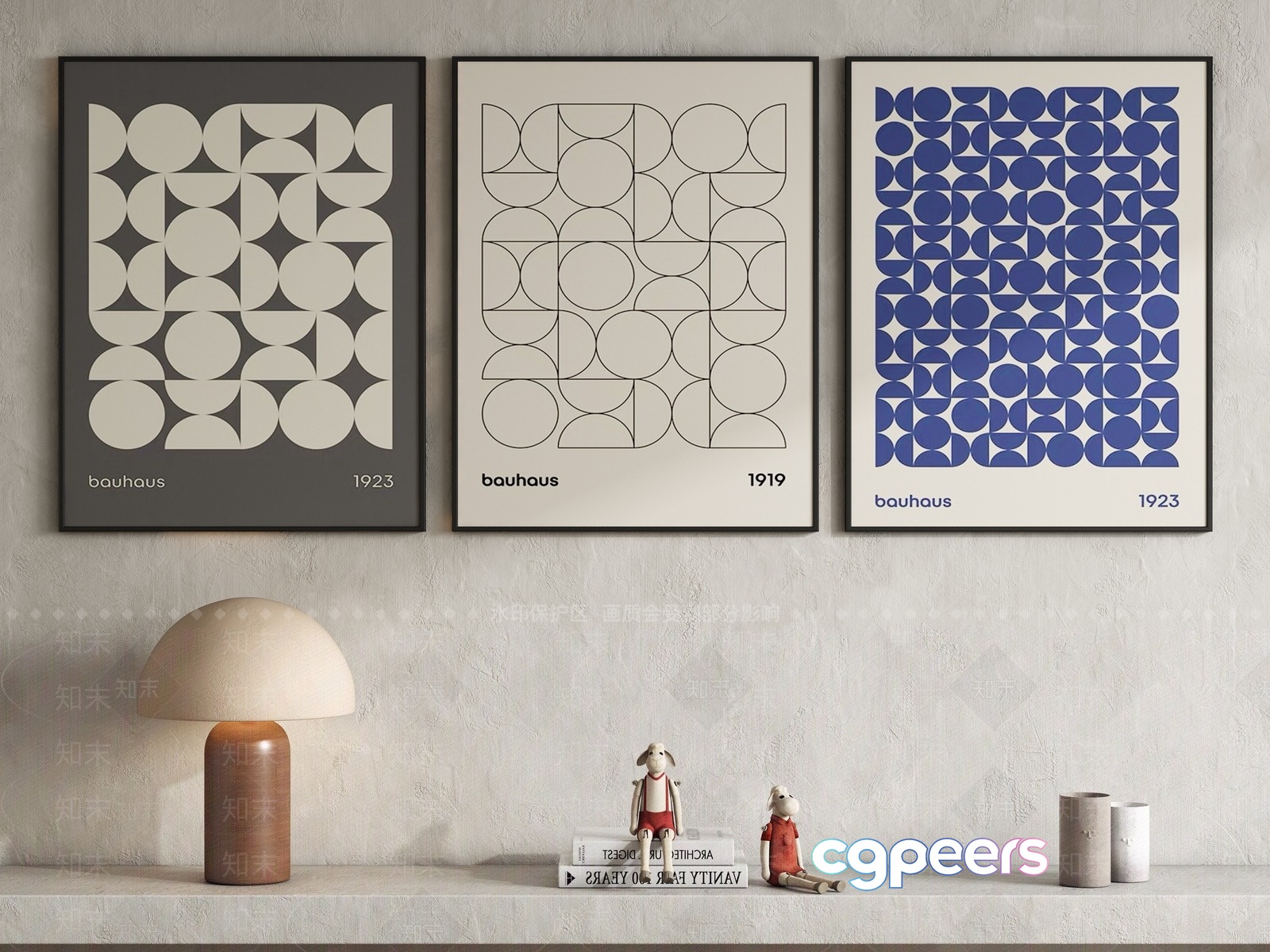 Modern Bauhaus-Inspired Posters 3D Model - 3185 - VRAY Render Modern Bauhaus-Inspired Posters 3D Model - 3185 - VRAY Render