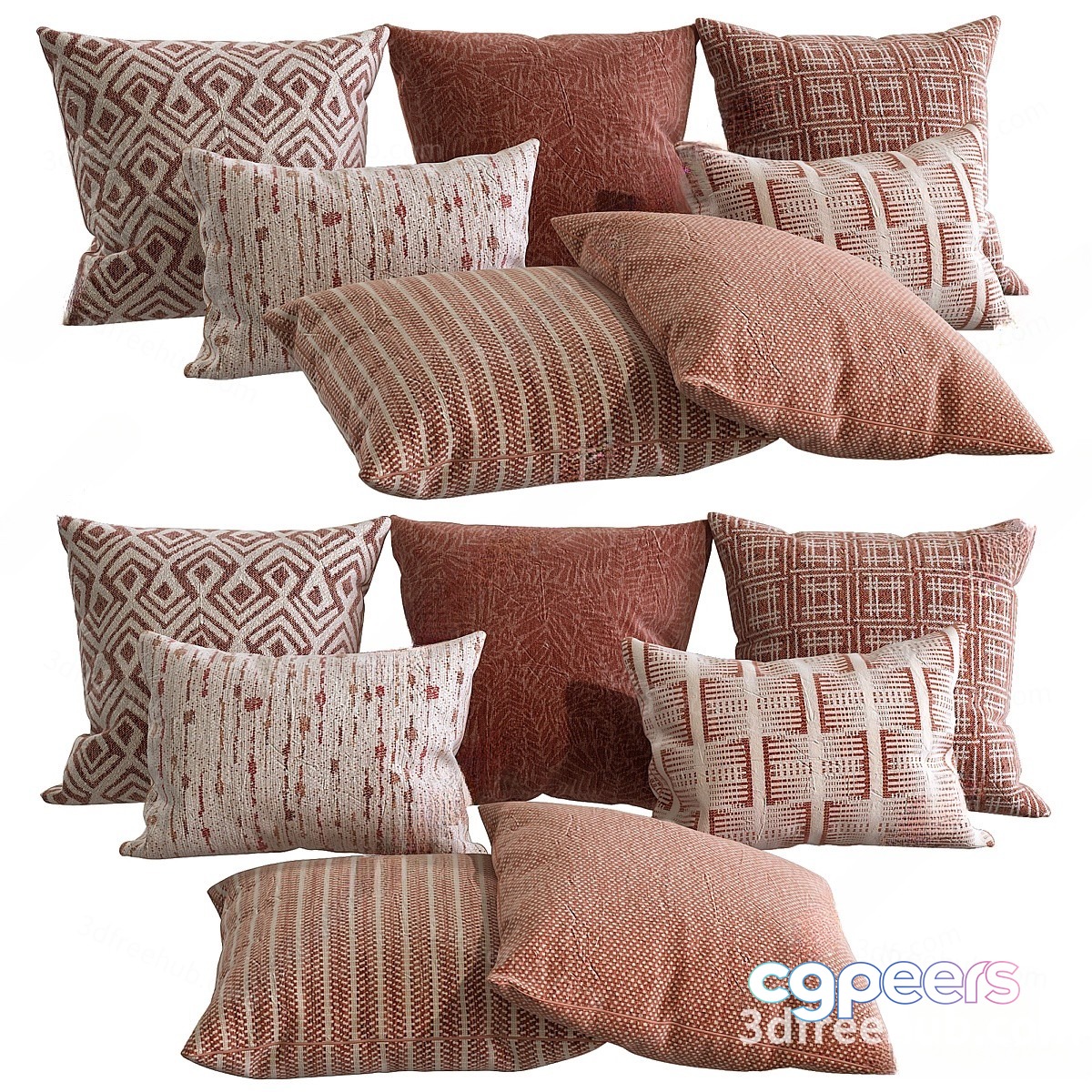 Decorative Throw Pillows 3D Model - 18725 - VRAY Render Decorative Throw Pillows 3D Model - 18725 - VRAY Render