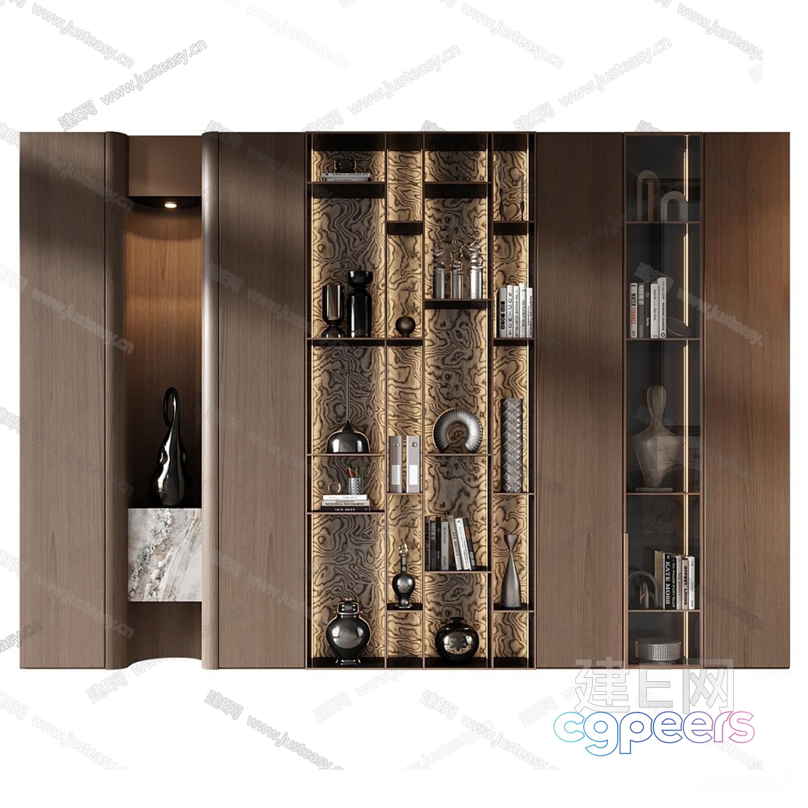 Modern Bookshelf 3D Model - 16589 - VRAY Render