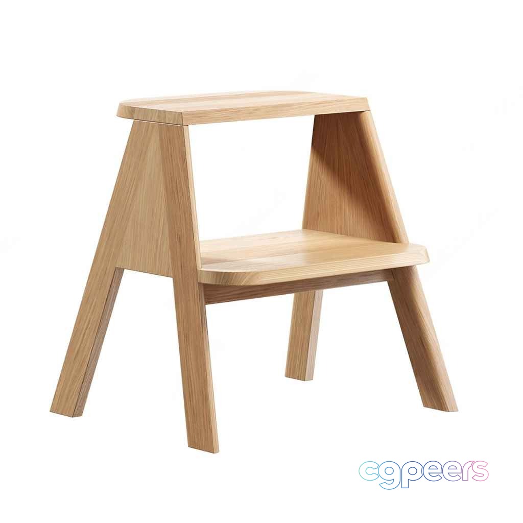 Wooden Step Stool 3D Model - 14108 - VRAY Render