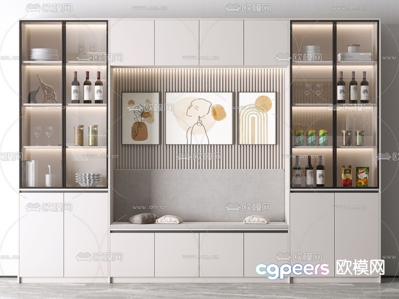 Modern Kitchen Cabinetry 3D Model - 2170 - VRAY Render Modern Kitchen Cabinetry 3D Model - 2170 - VRAY Render