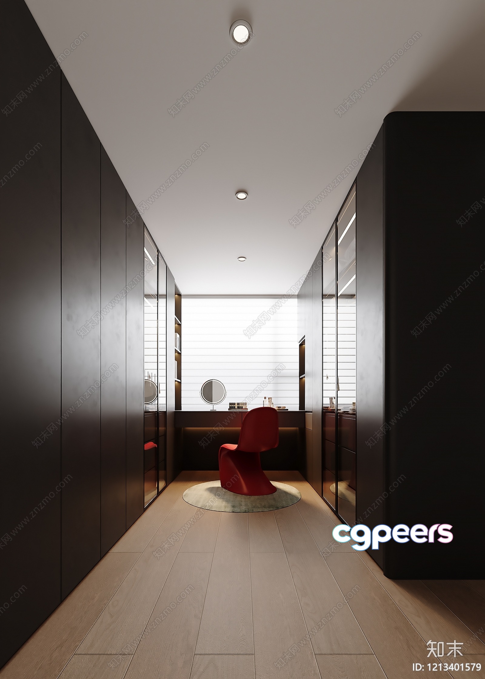 Modern Minimalist Room With A Red Chair 3D Model - 12915 - VRAY Render