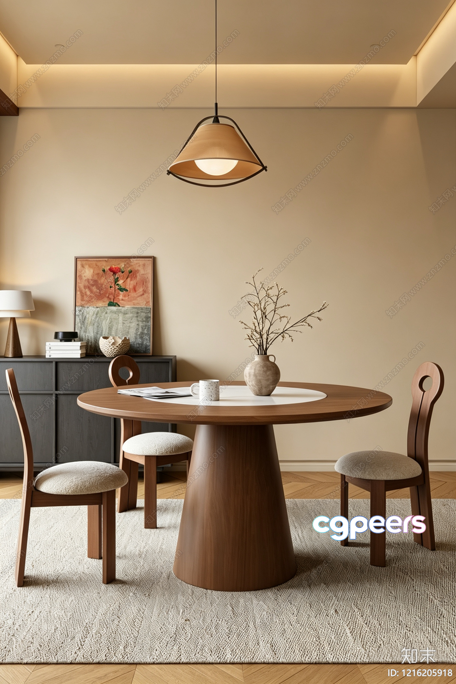 Modern Dining Room 3D Model - 12592 - VRAY Render Modern Dining Room 3D Model - 12592 - VRAY Render