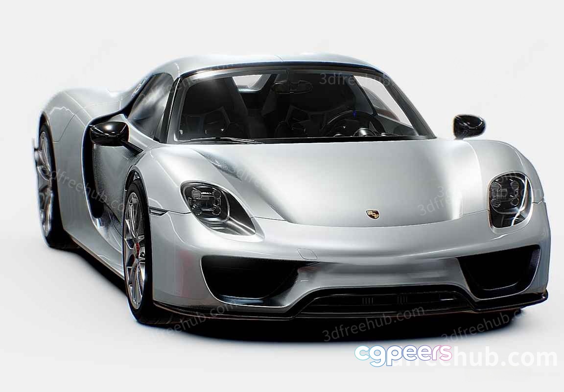A Sleek Silver Sports Car 3D Model - 18976 - VRAY Render