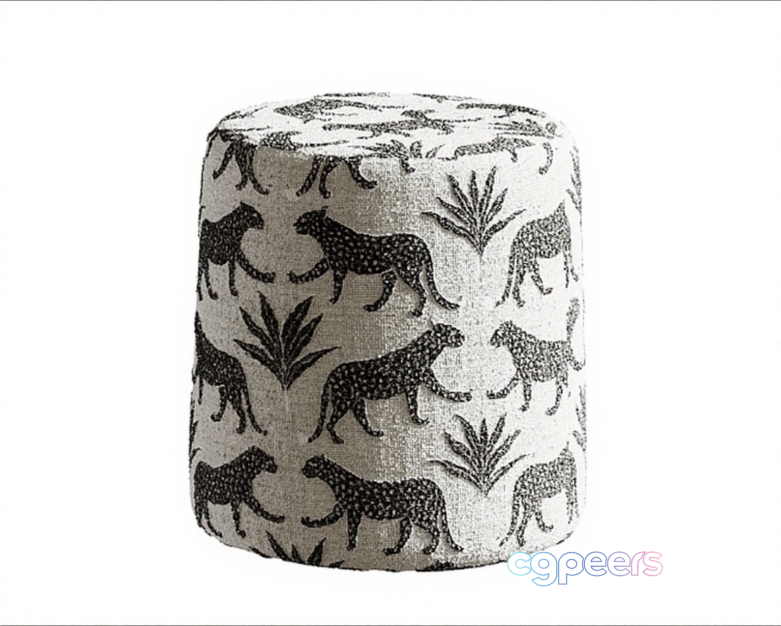 A Cylindrical Stool With A Pattern Of Cheetahs 3D Model - 14192 - VRAY Render A Cylindrical Stool With A Pattern Of Cheetahs 3D Model - 14192 - VRAY Render