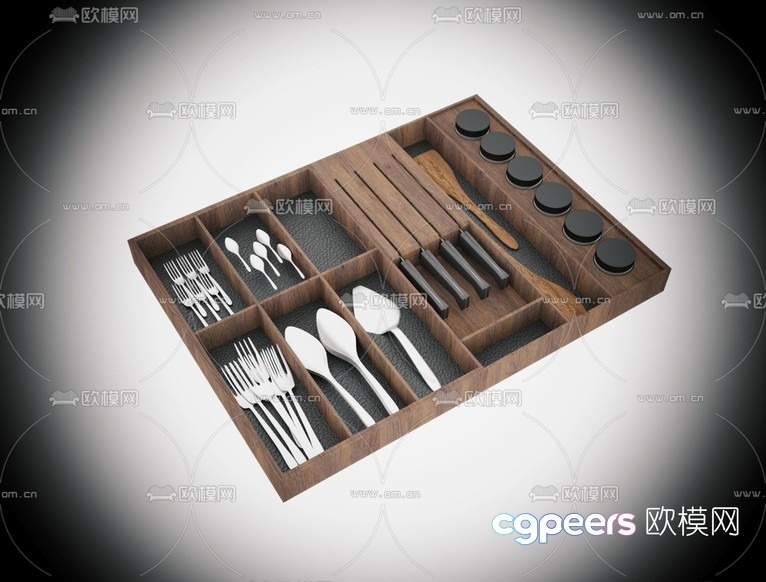A Wooden Utensil Organizer 3D Model - 22381 - VRAY Render A Wooden Utensil Organizer 3D Model - 22381 - VRAY Render