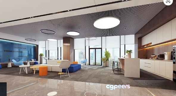 Modern Office Space 3D Model - 16453 - VRAY Render Modern Office Space 3D Model - 16453 - VRAY Render