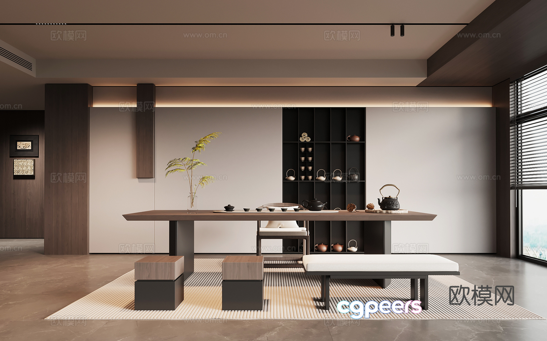 Modern Asian Dining Room 3D Model - 15439 - VRAY Render Modern Asian Dining Room 3D Model - 15439 - VRAY Render