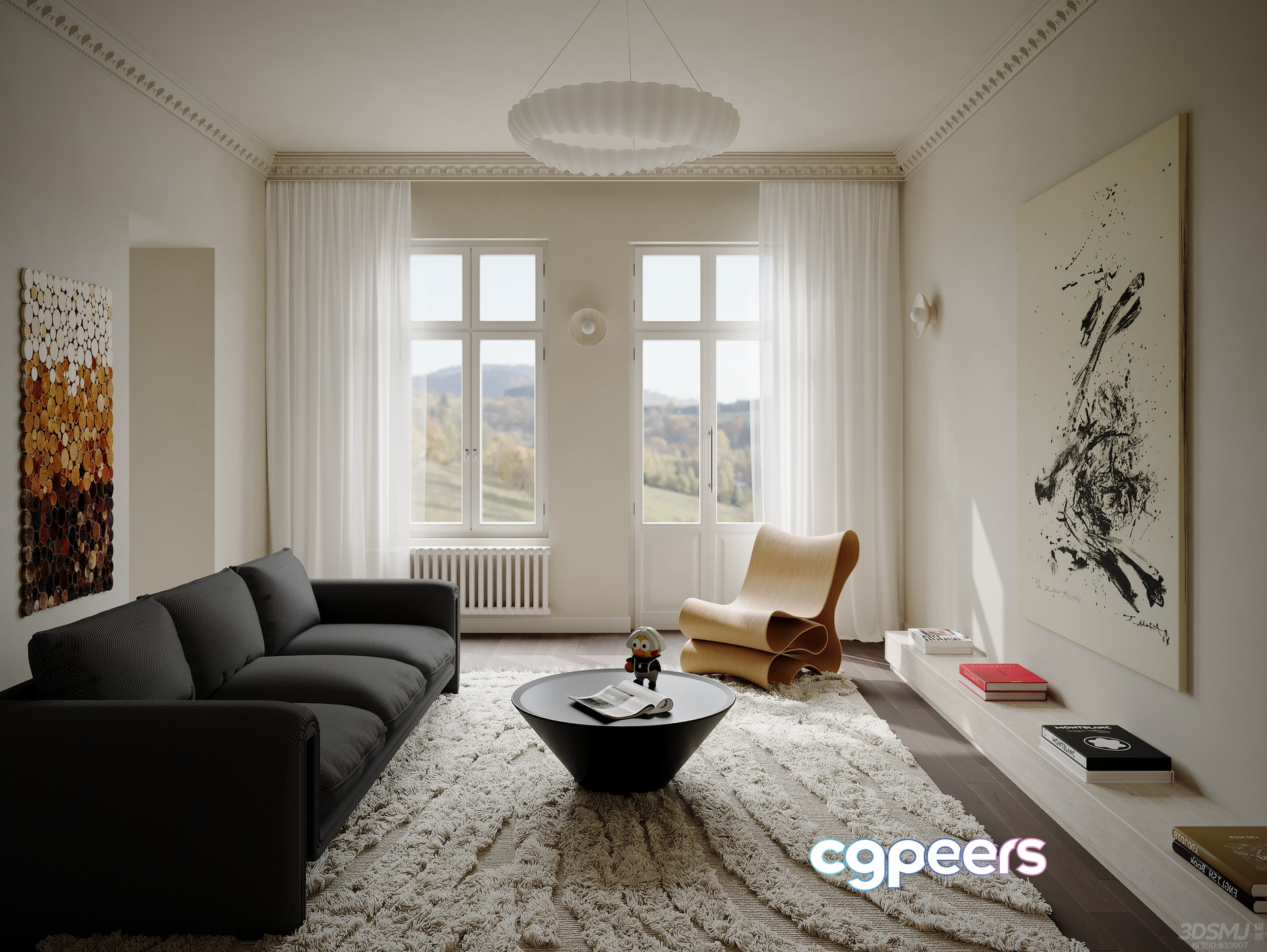 Modern Living Room 3D Model - 21432 - VRAY Render Modern Living Room 3D Model - 21432 - VRAY Render
