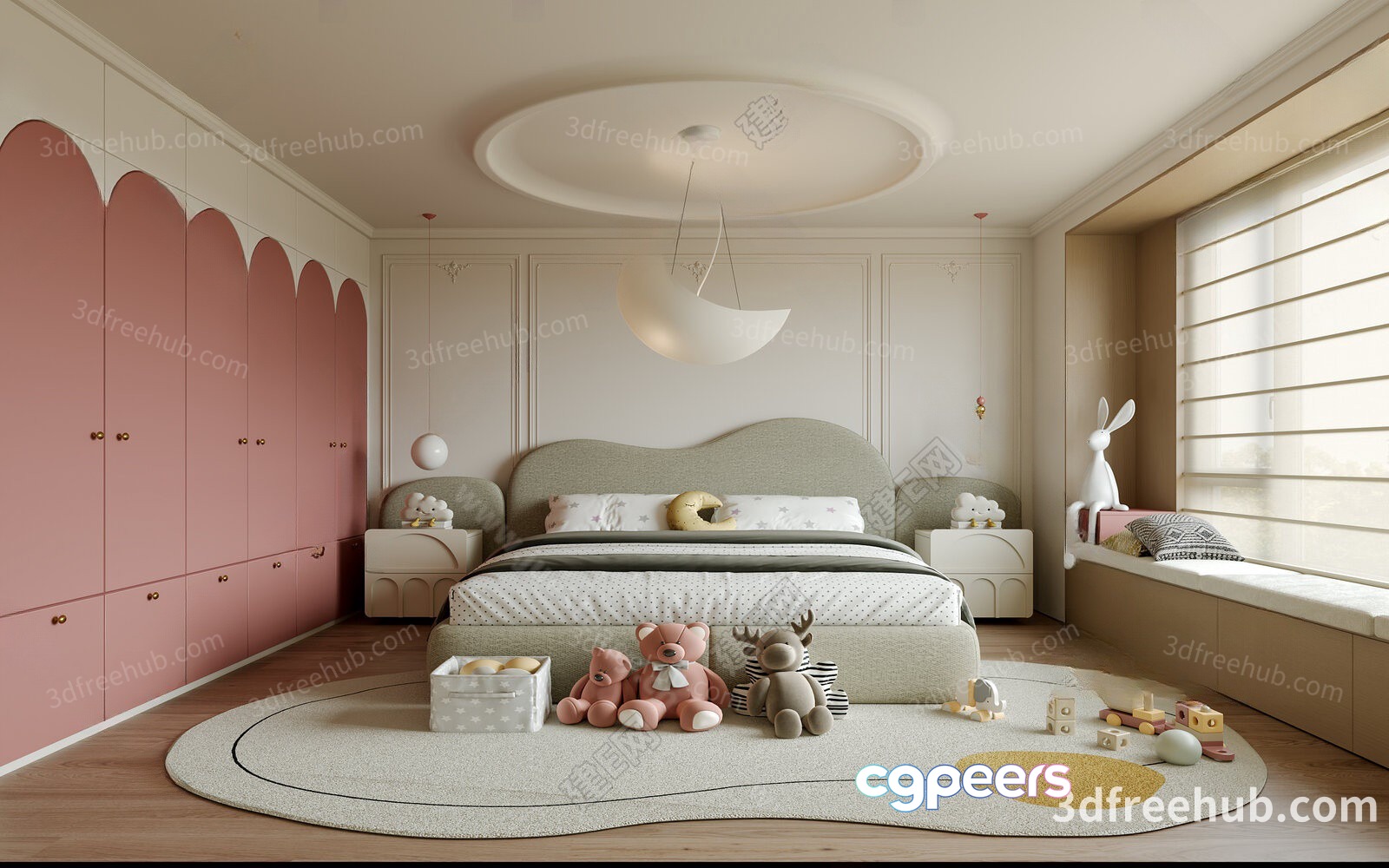 Cozy Children'S Bedroom 3D Model - 18591 - VRAY Render