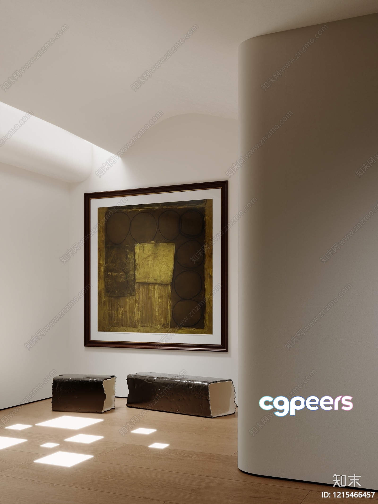 Modern Artwork Display 3D Model - 11279 - VRAY Render