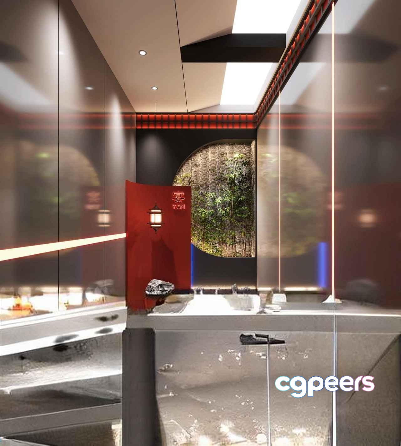 A Modern Bathroom 3D Model - 7546 - VRAY Render