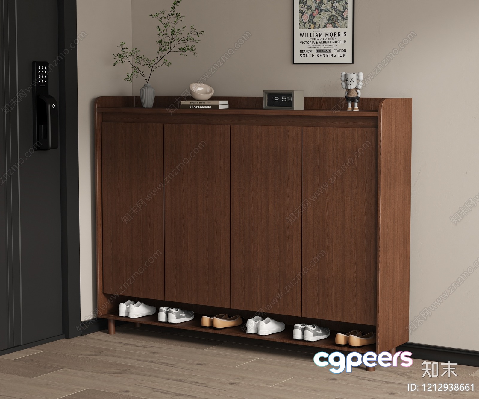 Modern Shoe Cabinet 3D Model - 2429 - VRAY Render
