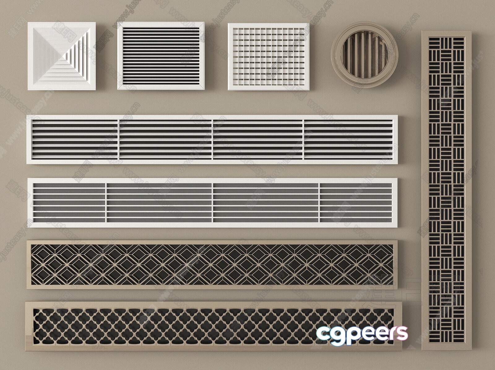 Decorative Air Vent Grilles 3D Model - 10850 - VRAY Render