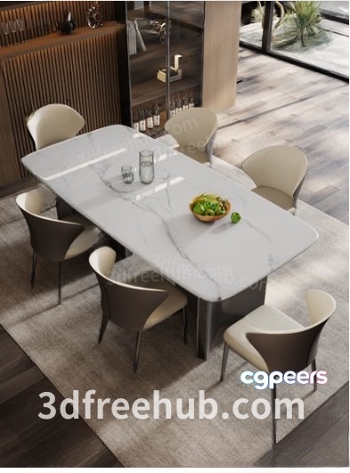 Modern Dining Table 3D Model - 19139 - VRAY Render Modern Dining Table 3D Model - 19139 - VRAY Render