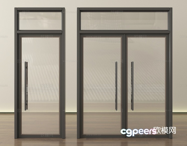 A Glass Door 3D Model - 2868 - VRAY Render