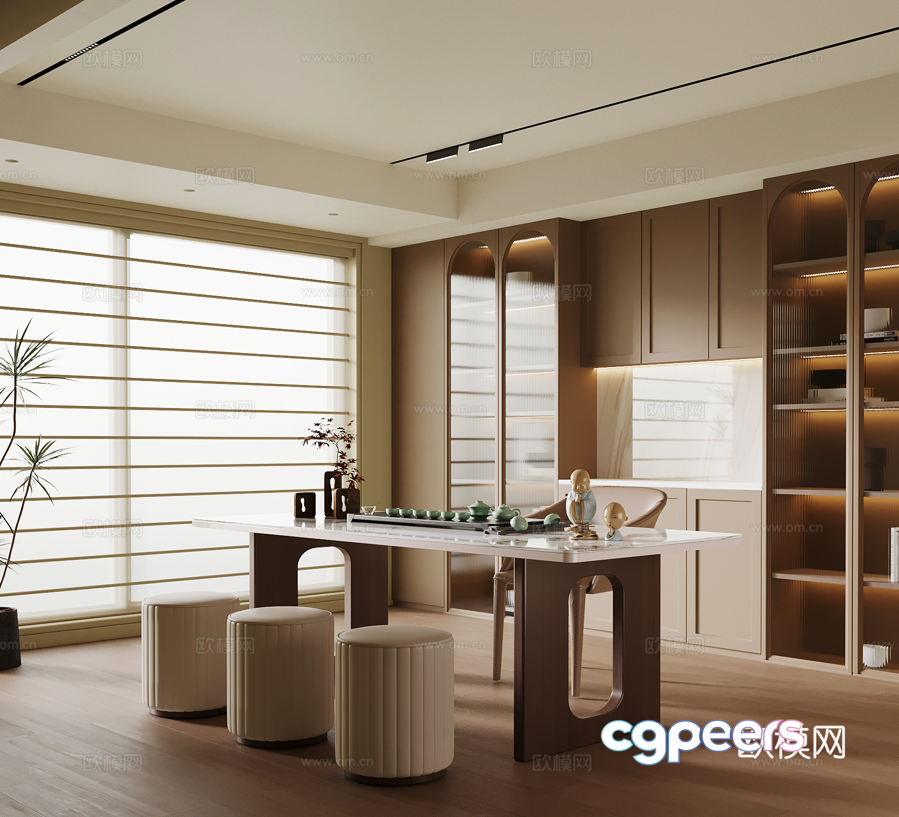 A Modern Dining Room 3D Model - 6058 - VRAY Render