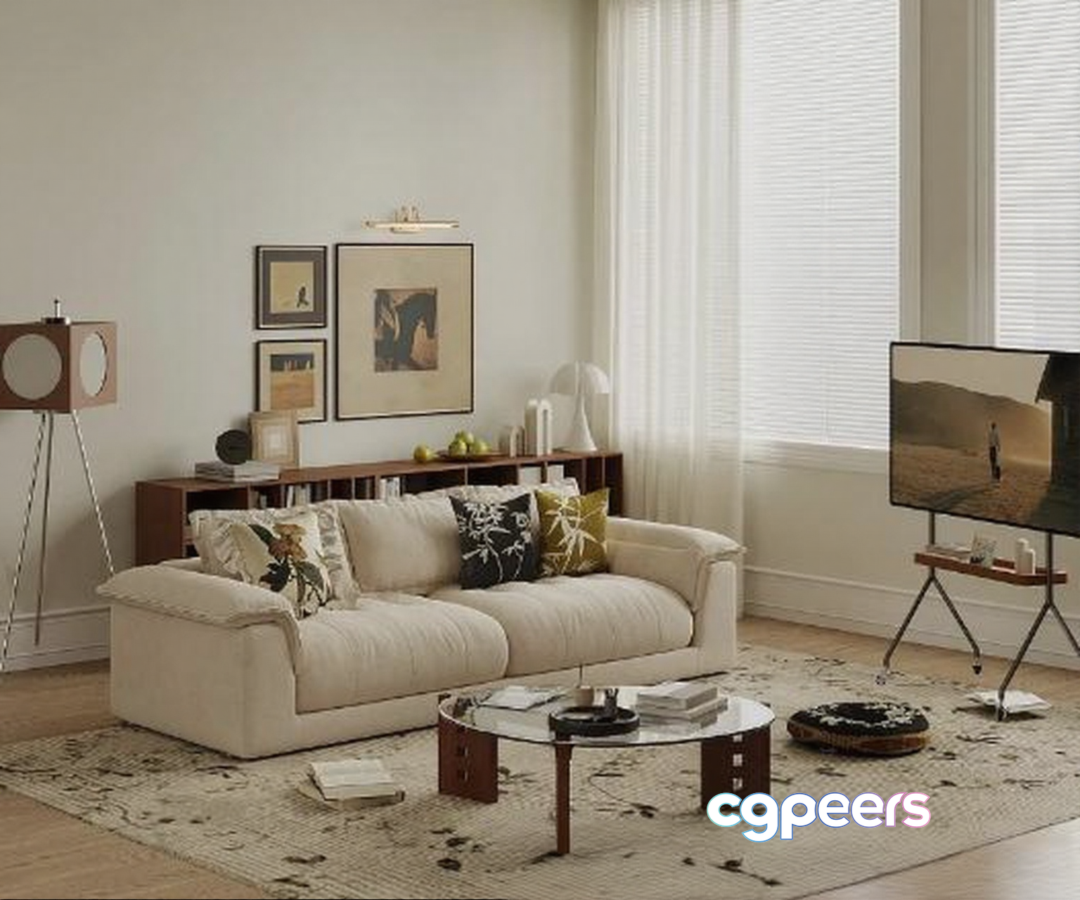 Modern Living Room 3D Model - 22352 - VRAY Render