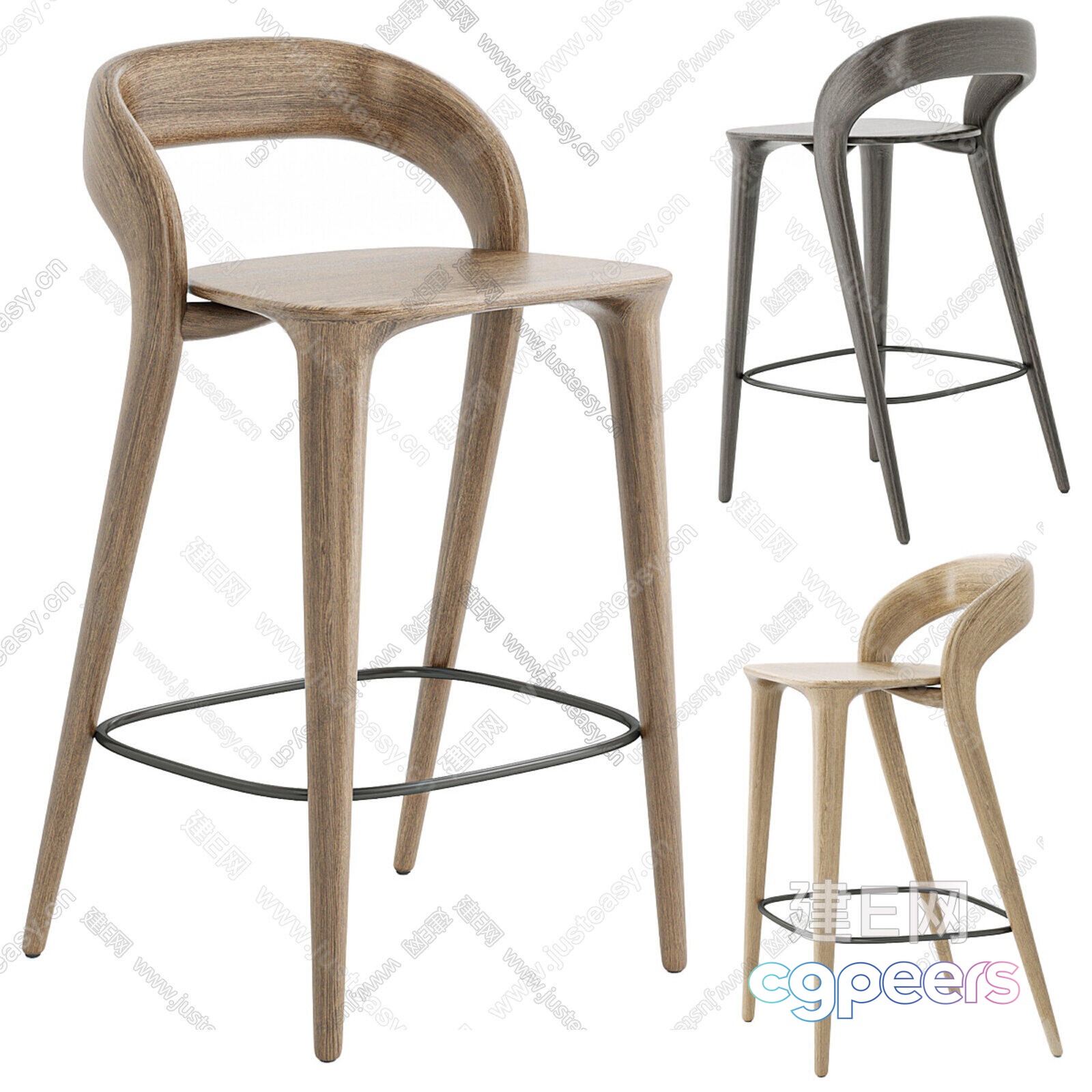 Wooden Bar Stools 3D Model - 5335 - CORONA Render