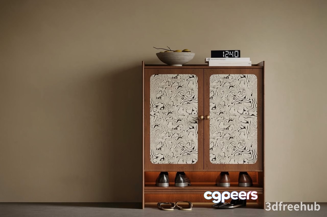 A Wooden Cabinet 3D Model - 20239 - VRAY Render A Wooden Cabinet 3D Model - 20239 - VRAY Render