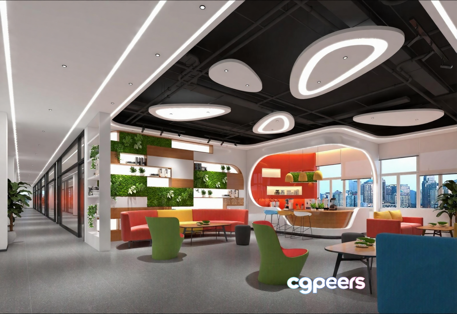 Modern Office Space 3D Model - 5501 - VRAY Render Modern Office Space 3D Model - 5501 - VRAY Render