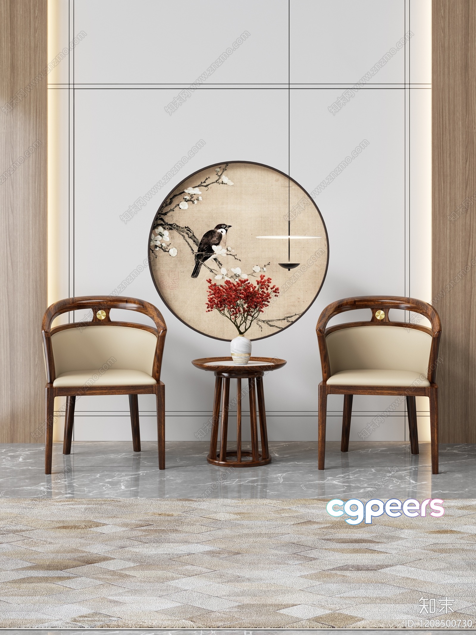 Modern Asian-Inspired Decor 3D Model - 3263 - VRAY Render