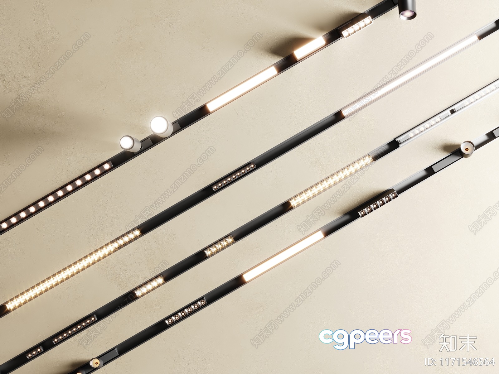 Gold Light Fixture 3D Model - 23428 - VRAY Render